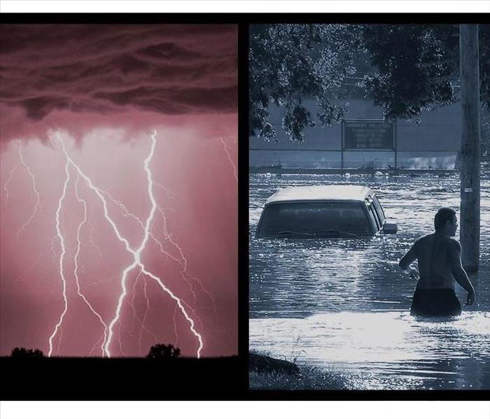 Tornado, thunder and lighting, flood, and Blizzard